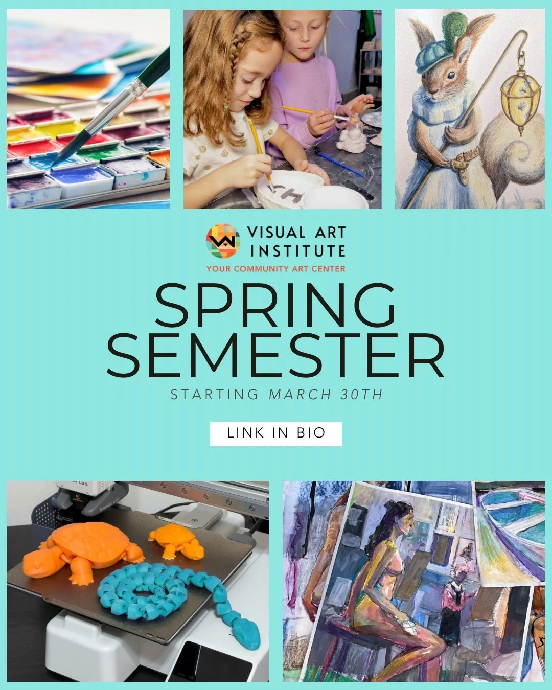 New semester starts in a week at our South Salt Lake and Utah County location! We&rsquo;ve got ceramics all the way to digital art. Sign up before it&rsquo;s too late.

If you&rsquo;re interested in taking any art classes, visit the link in our bio t