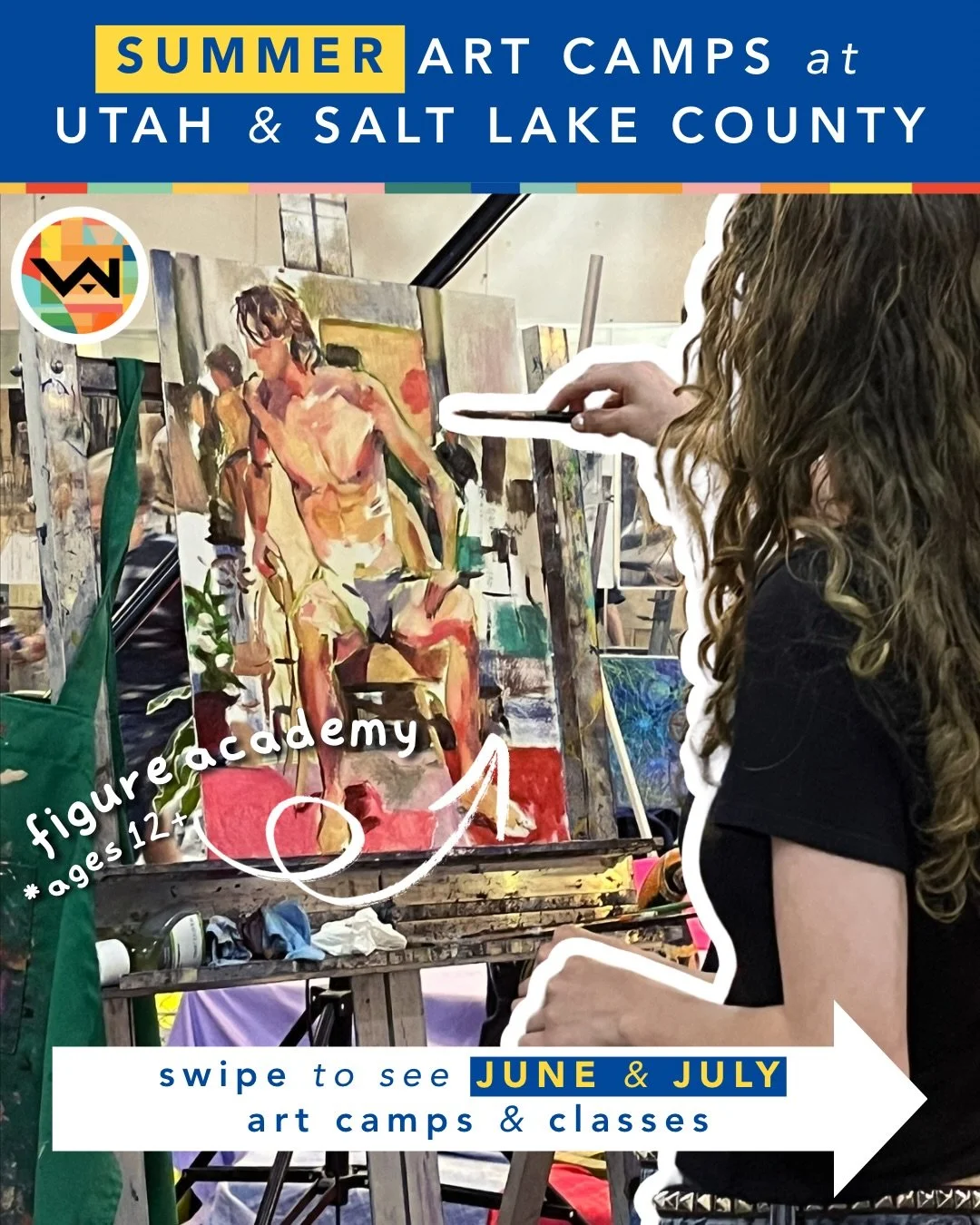 Do you your child to have an artistic summer? Or do you want to take an art intensive? This summer is for you! Swipe to see your options.

At our Salt Lake &amp; Utah County location, we have art camps for kids and teens. Classes ranges from creating