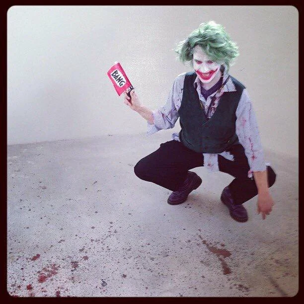 Aubrey cosplaying the Joker Comicpalooza 2013
