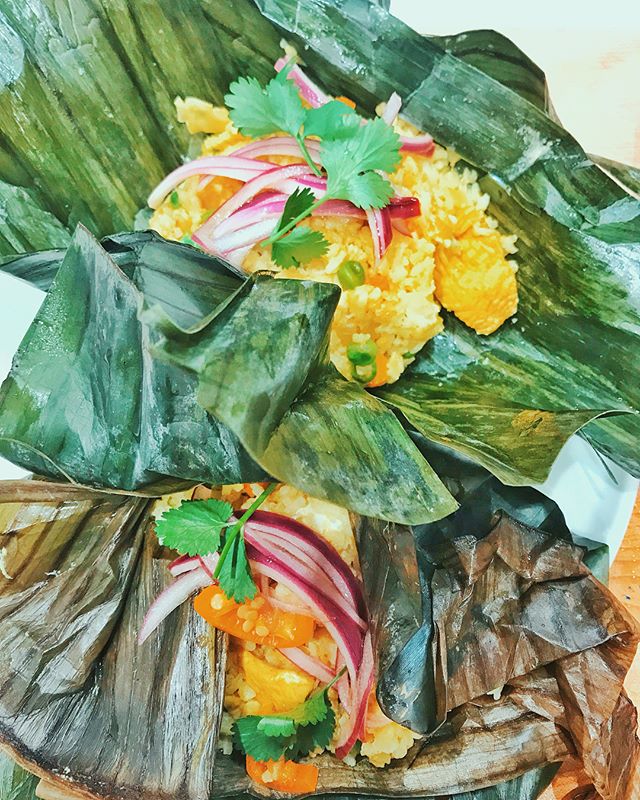 #tbt Taste of the AMAZON class was super awesome! Love sharing the PERUVIAN VIBEZ, with a traditional dish from our Amazonian roots: the &ldquo;JUANE&rdquo;. Above a rice base tamale ( I used brown sprouted 🤷🏽&zwj;♀️🤪) filled with  chicken (antibi