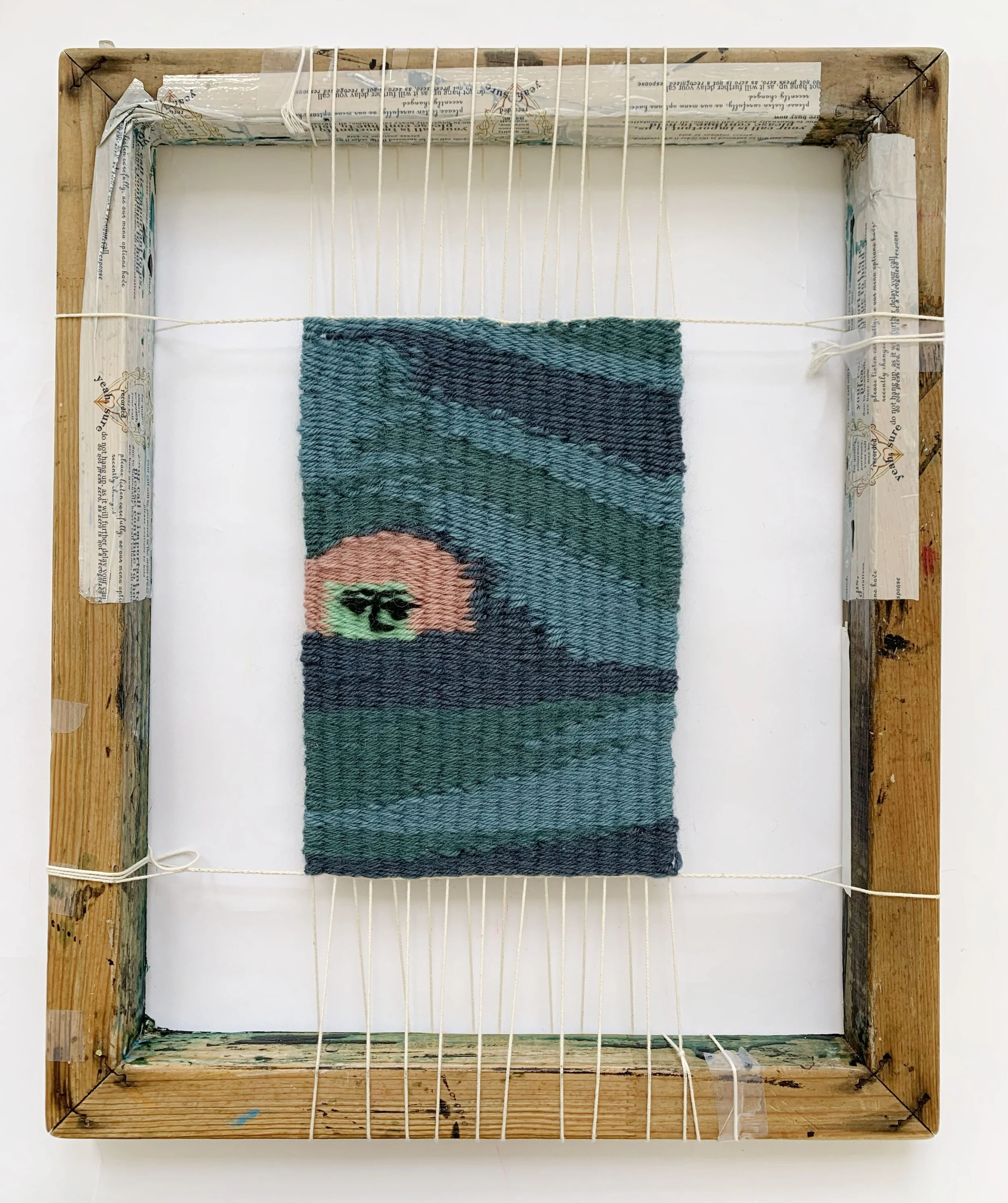 1B. Semi-submerged, 2025, cotton, wool and wood, 16 x 13 inches.jpg
