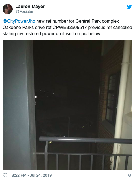 Citizens were not able to pay for more electricity credits due to payment systems being down.