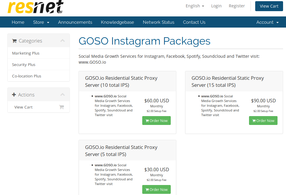 Resnet offered next generation Bulletproof Hosting packages until called out by Brian Krebs