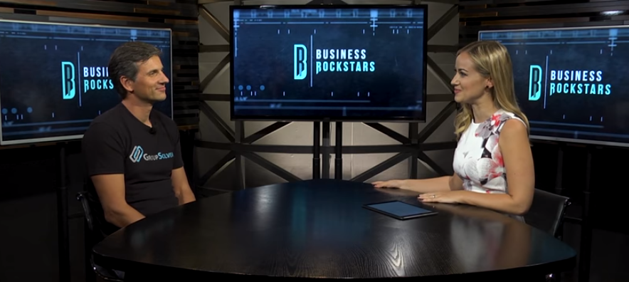   Rasto being interviewed for Business Rockstars.  ©GroupSolver 