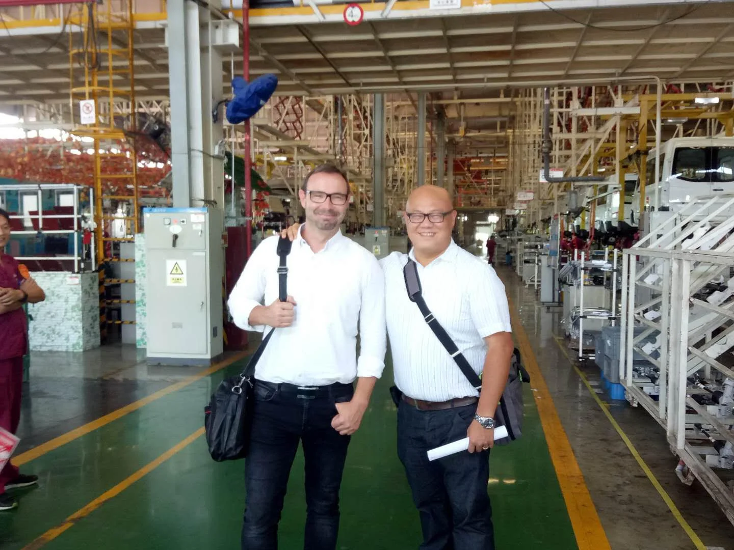   With Ben Lee, the Head of Strategy at Voltia at the electric van production plant in Nanjing, China  