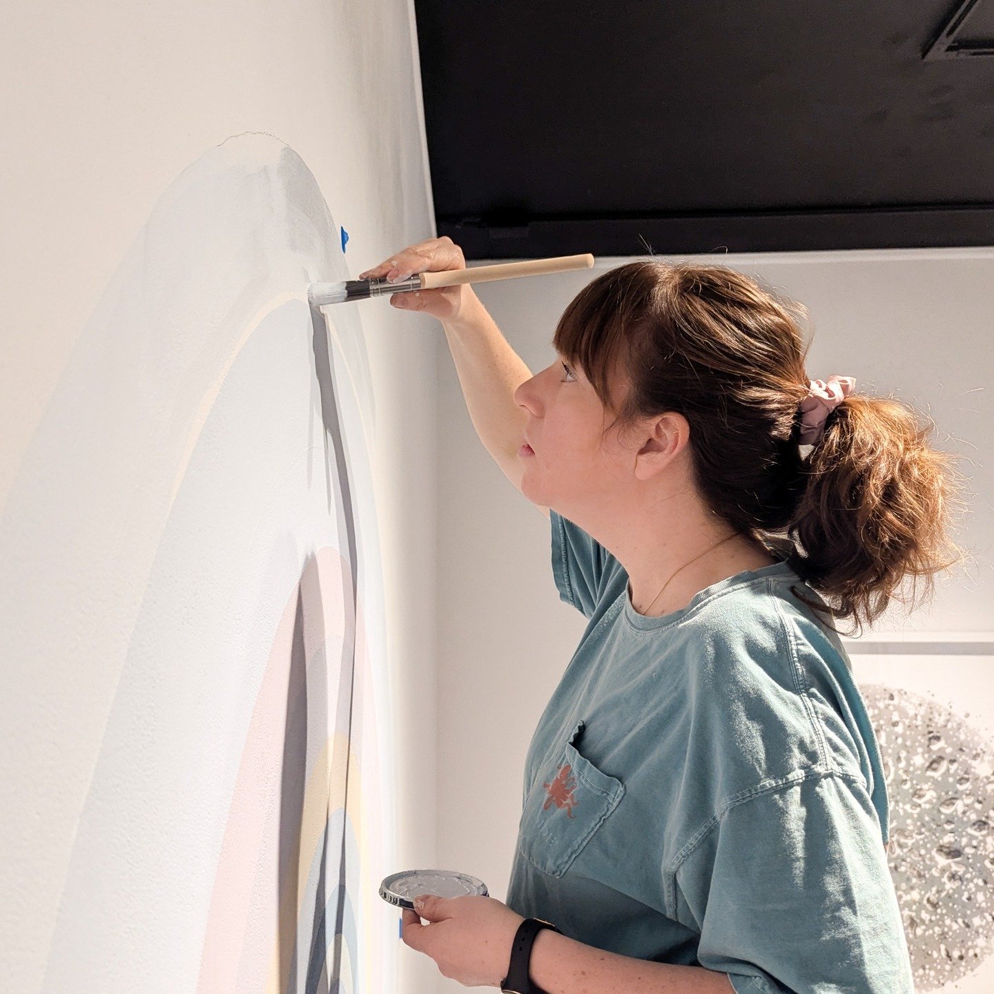 Driving home today from installing 'Does the Sun Not Shine for Us All?" @manifestgallery for The Ground is full of Stars. Opening Fri April 17th. A big thank you to Juhi for drawing out the discs and @katiebakerart for all of the install assista