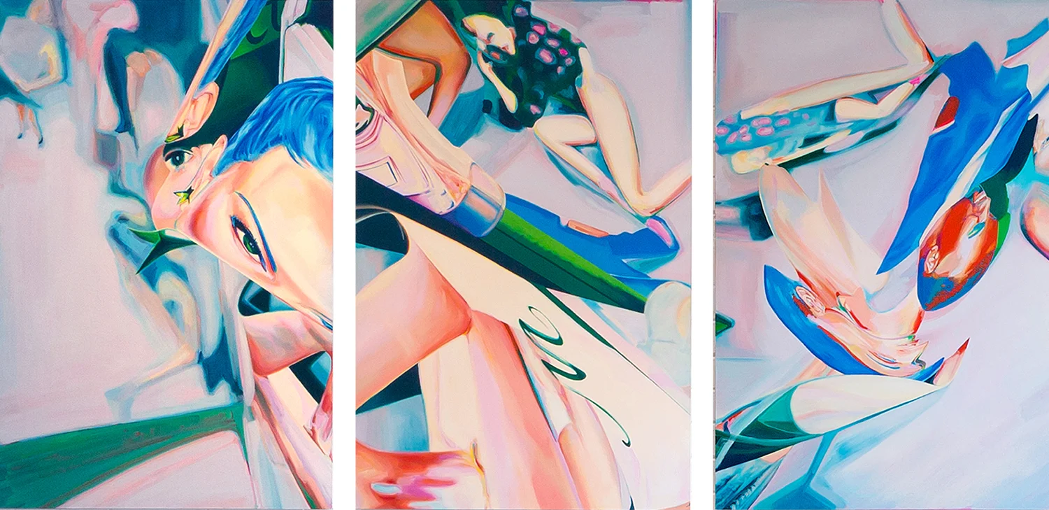 Untitled (kalopsia) , acrylic and oil paint on aluminium composite, each panel is 100 x 150 cm. 2015