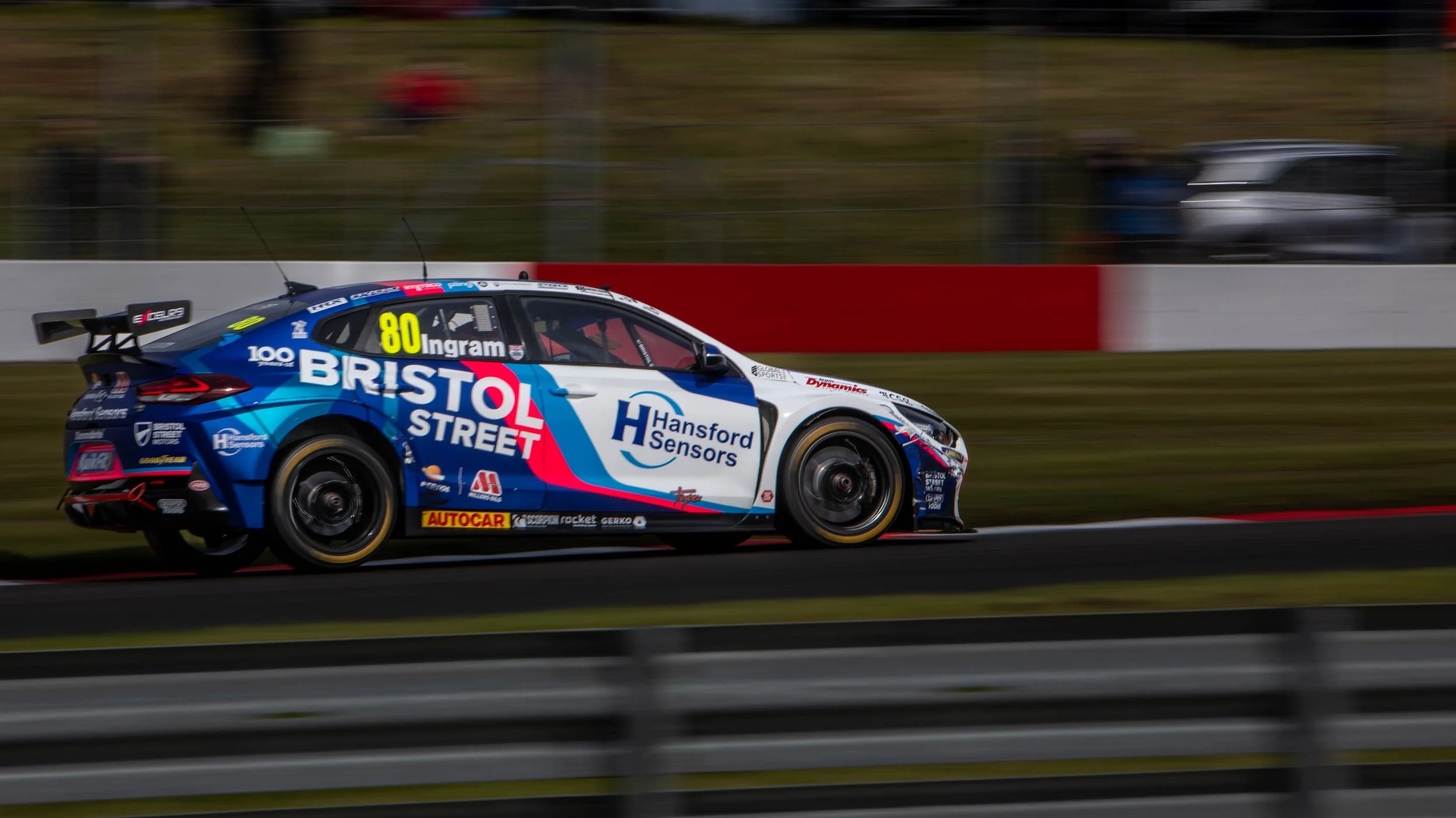  A wet Donington Park race, BTCC with Tom Ingram,.   Date: 24th April 2024    Taken: f5.6, 1/125 sec iso 100 @ 400mm    With: Canon 5D mkIV and 70 - 200mm f2.8 + 2x extension.  