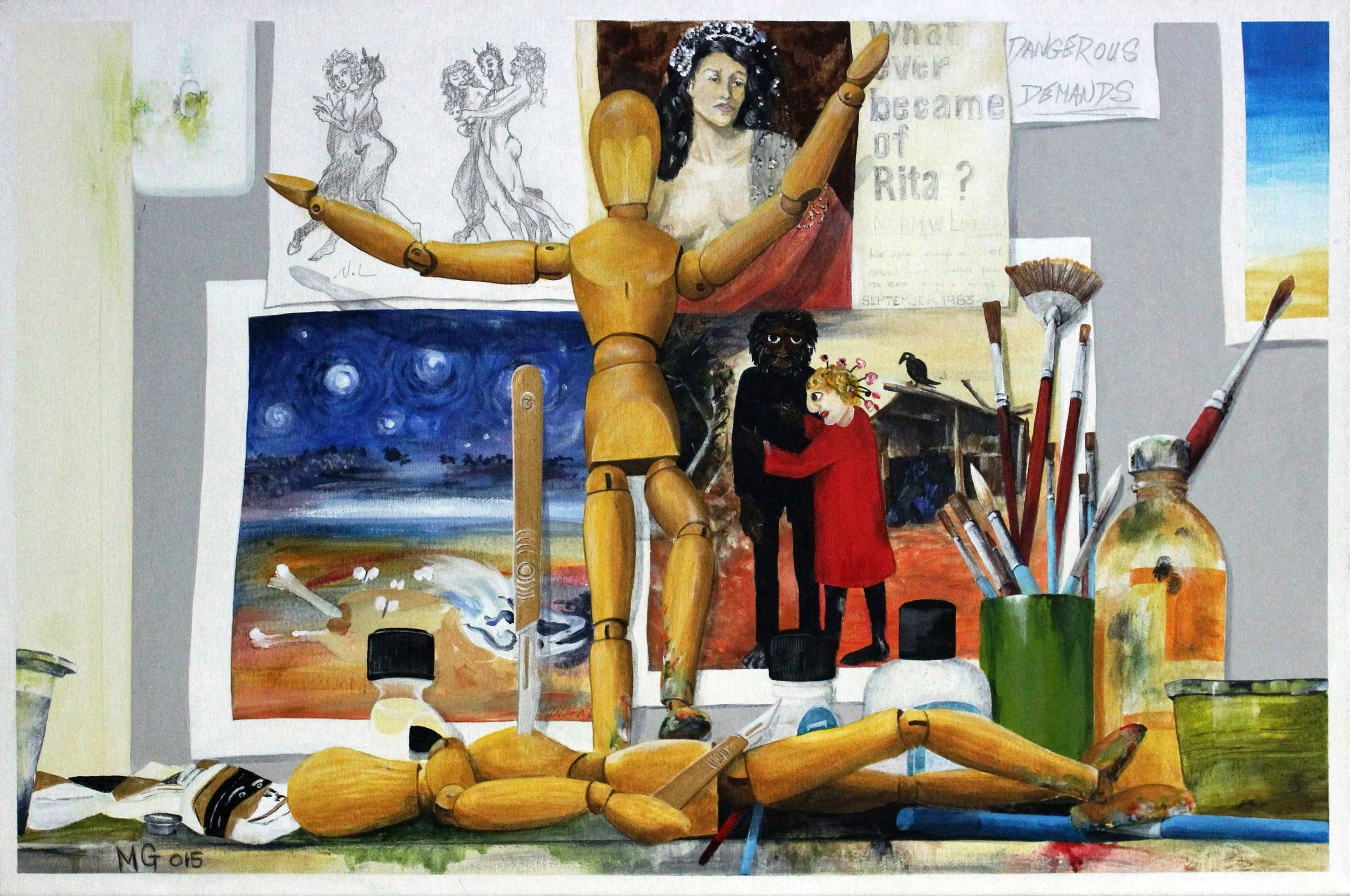 11. GALLAGHER_Martin_The Duel (In My Studio)_76cmx51cm_Acrylic on Canvas.jpg