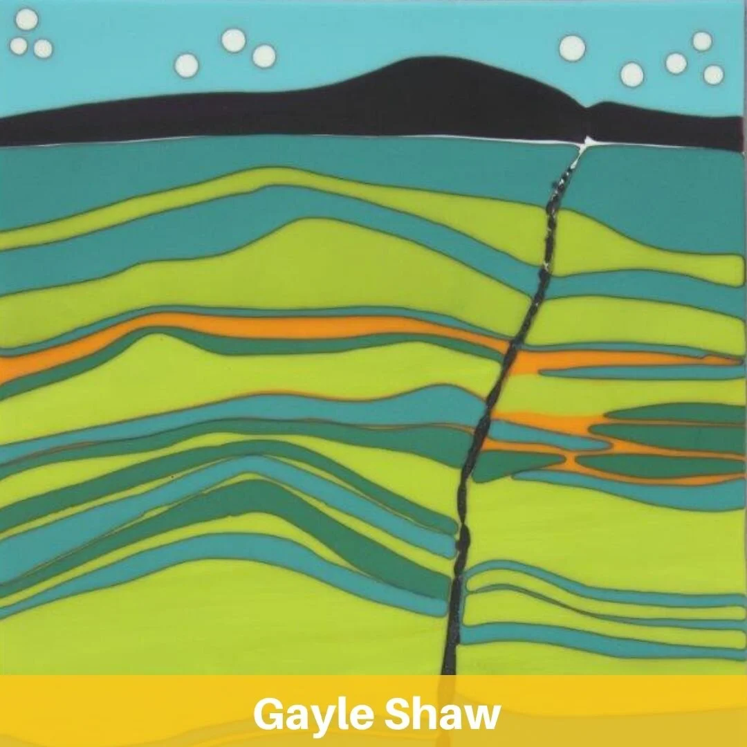 Gayle Shaw: Seasons   Gayle’s interests lie in the natural environment which brings personal enjoyment and satisfaction. Nature and the surrounding splendour are the inspiration for this artist. Her feelings of wonder are expressed in the colourful glass objects through both simple and complex designs with the aim to evoke feelings of peace and resonate with the landscape.