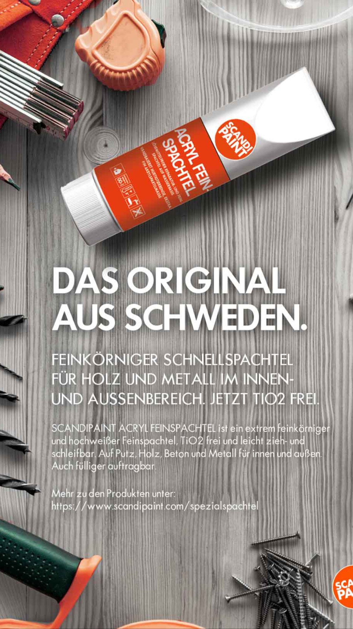 Acryl Feinspachtel - der klassische Schnellspachtel & Reparaturspachtel —  SCANDIPAINT GmbH & Co KG
