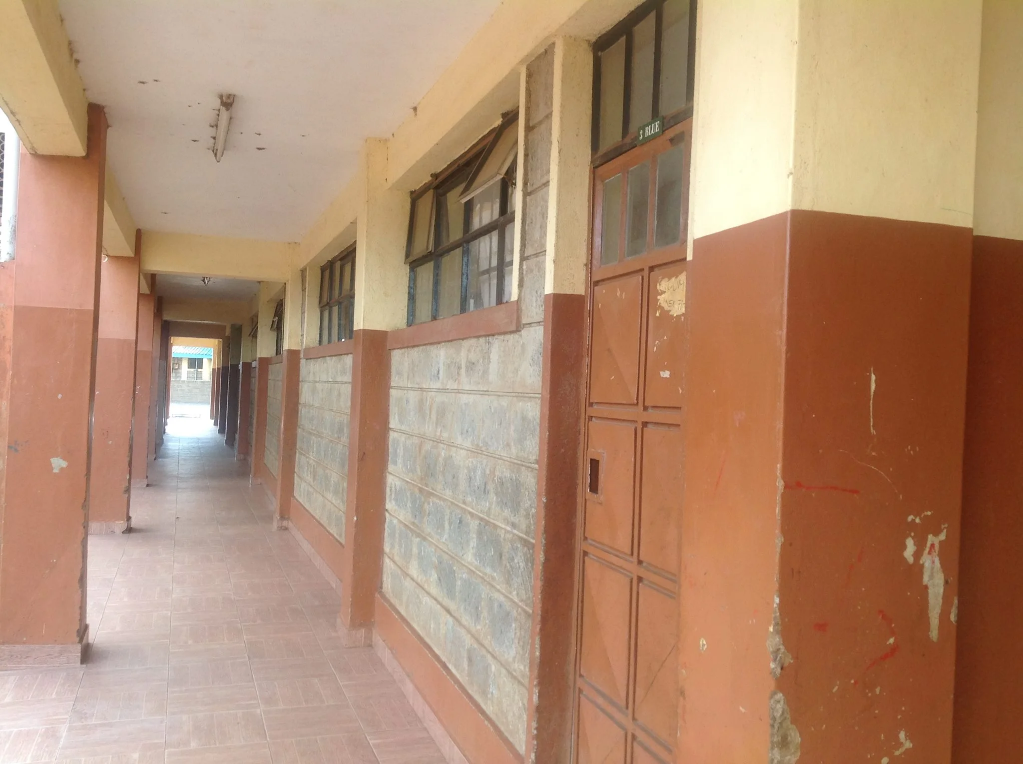 Empty school corridors during the unending school holidays