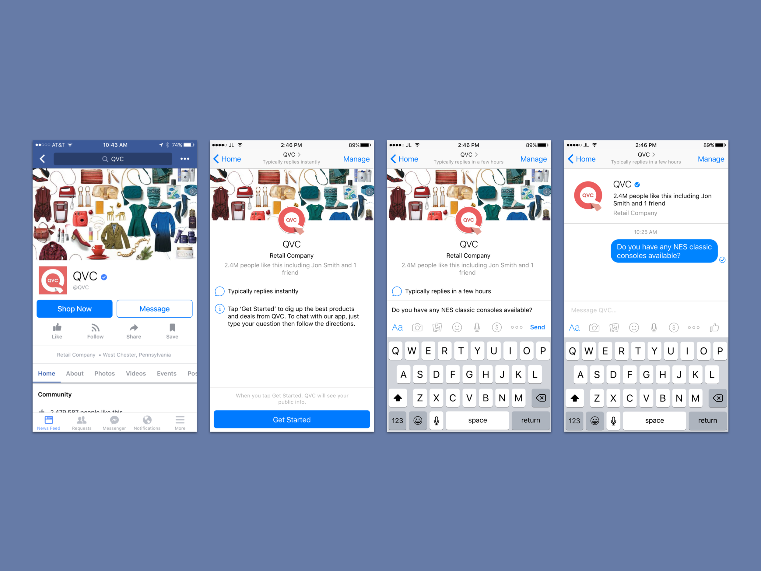 Facebook Messenger Bot & Live Shopping UX — QVC | Jedi Wright — AI ...