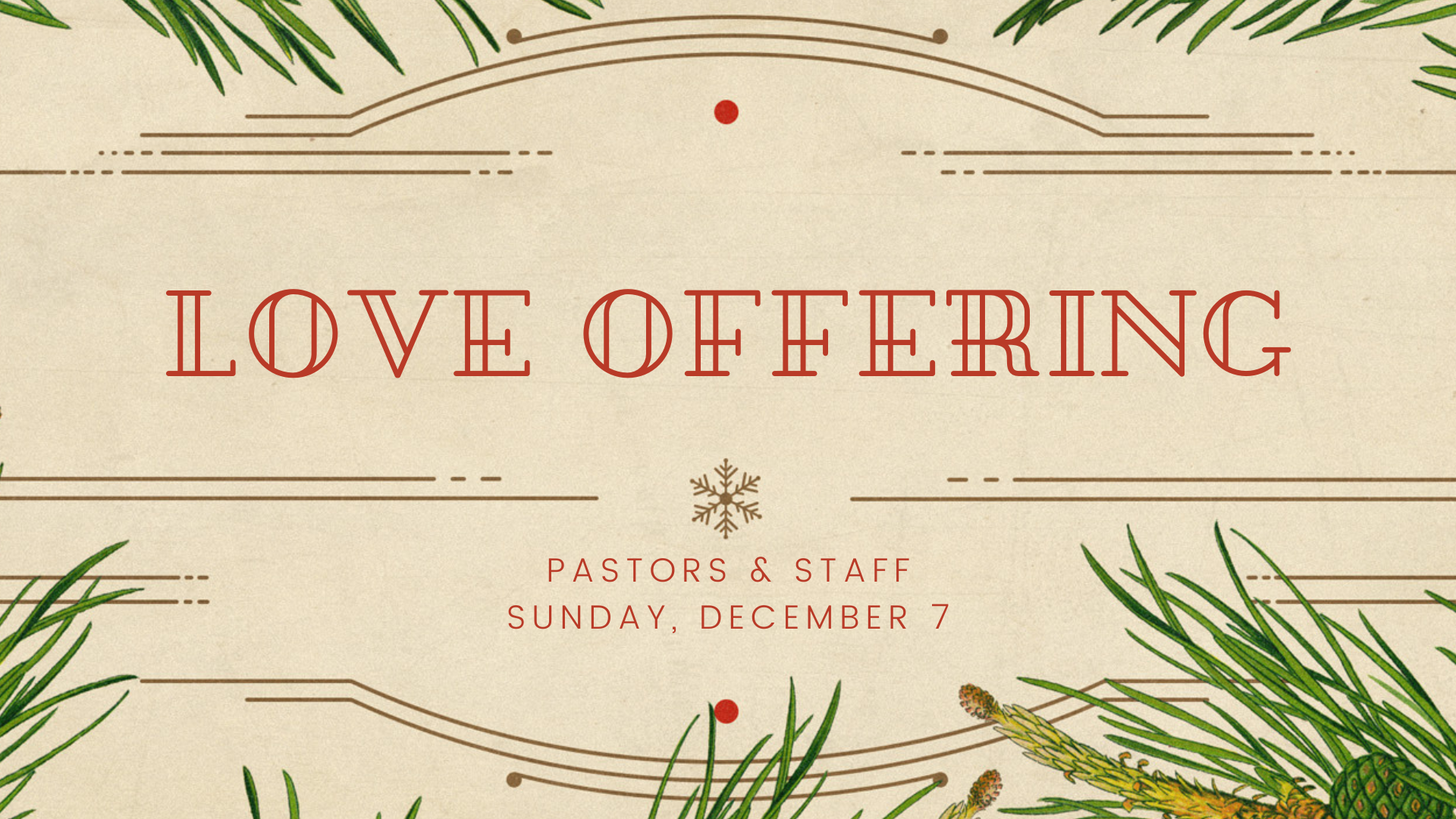 Pastors and Staff Love Offering