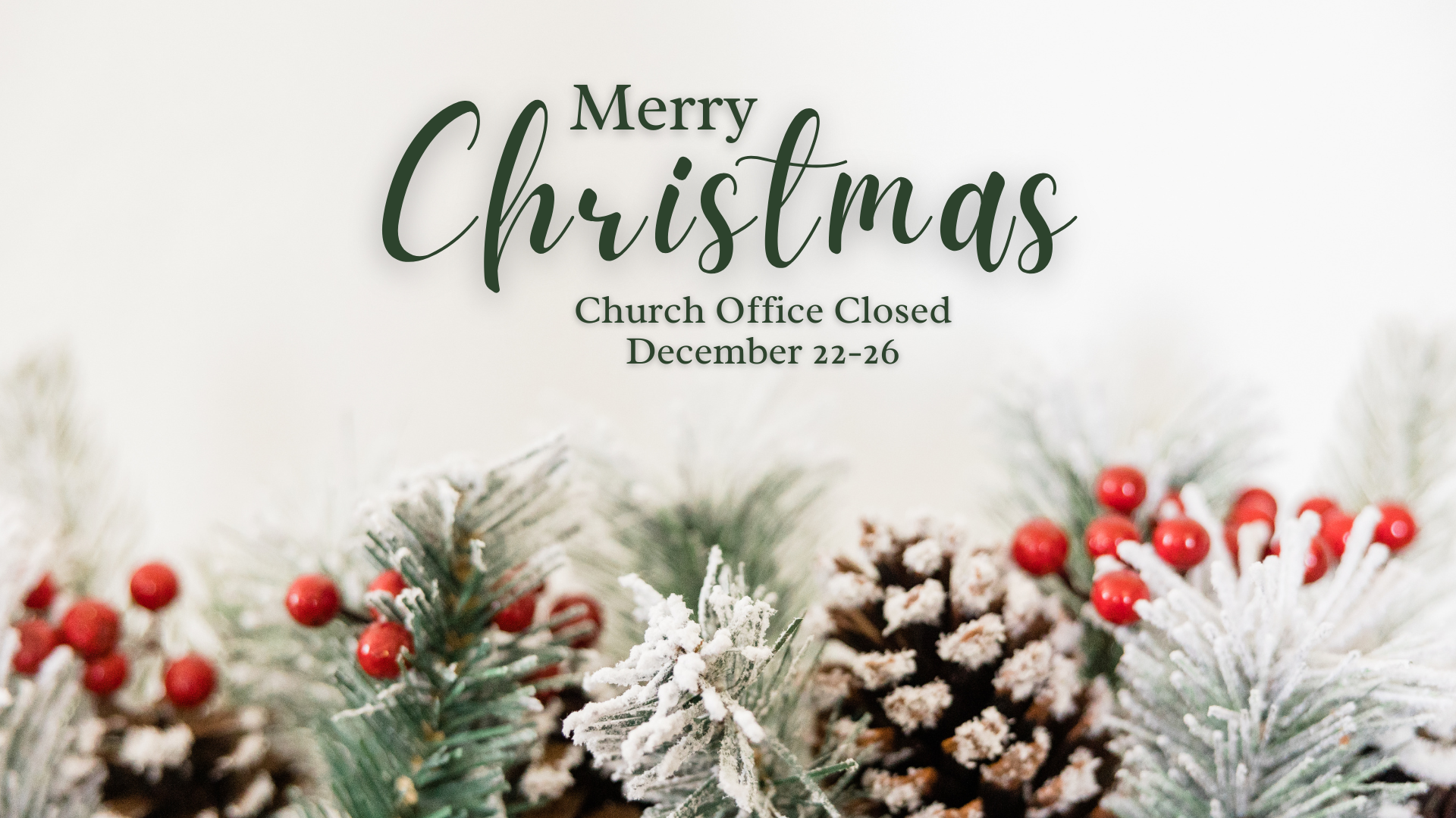 Christmas Office Hours