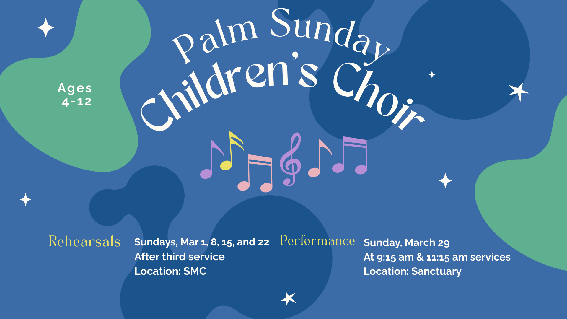 Palm Sunday Choir Rehearsals