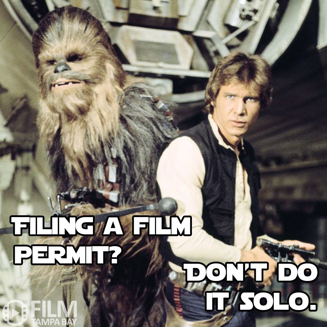 Here to help, we are. Whether you're filming on Endor or in Tampa Bay, don't forget your film permit! Our office is ready to be your co-captain. #MayTheFourthBeWithYou #FilmTampaBay