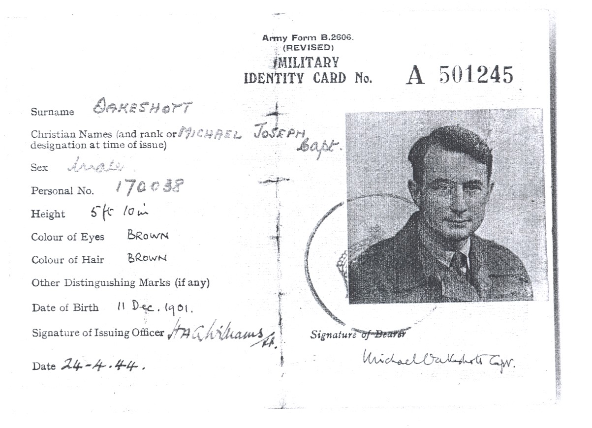 Michael Oakeshott (ID) the great philosopher and admin officer