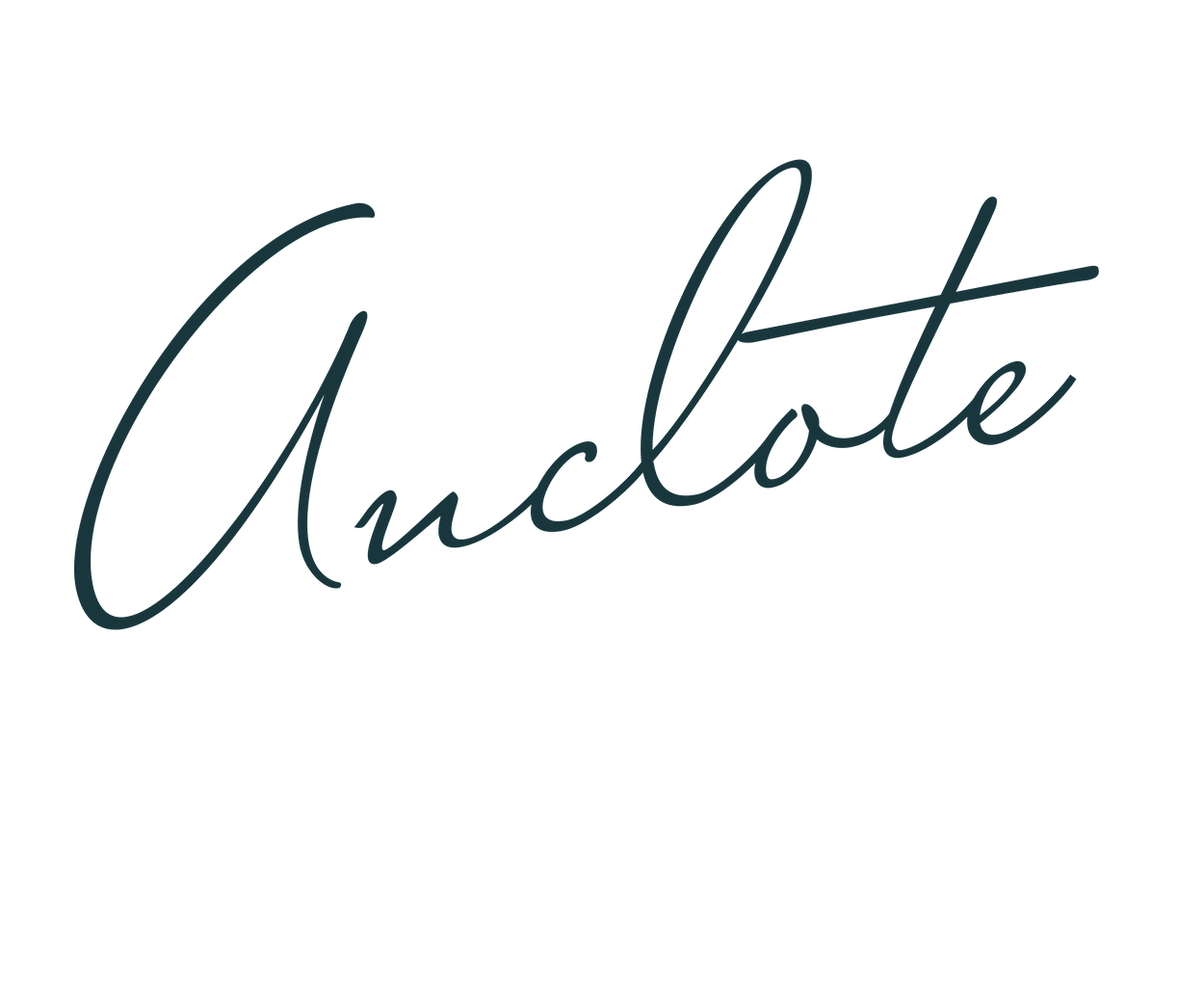 anclote writen out in cursive script