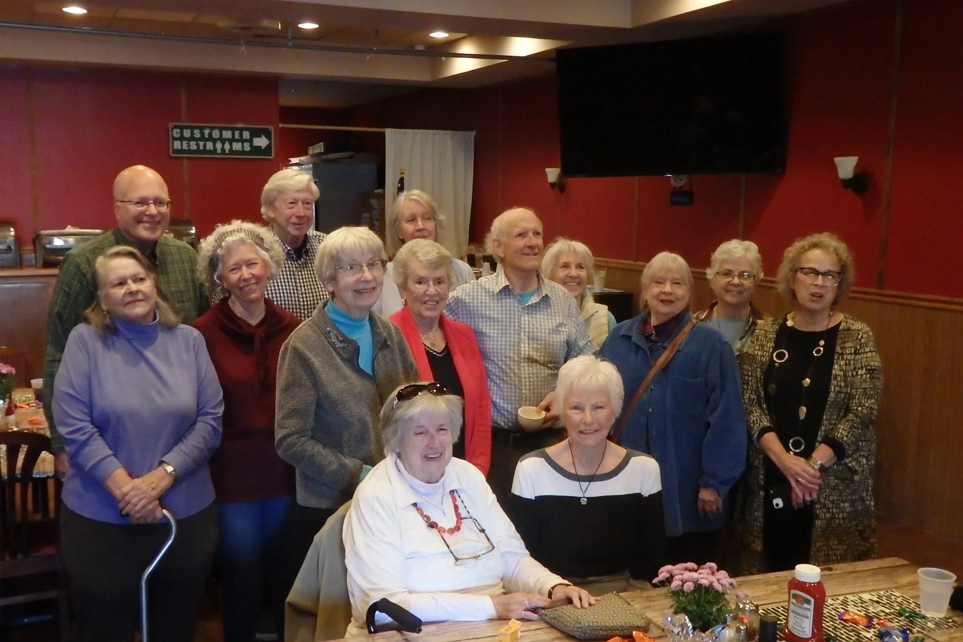  Rear Standing:  Vince, Peter, Sherri, Tina, Diane  Middle Standing:  Jacqueline, Marjorie, Bev, Ellie, Kevin, Barb, Shar  Seated:  Peg and Joan 