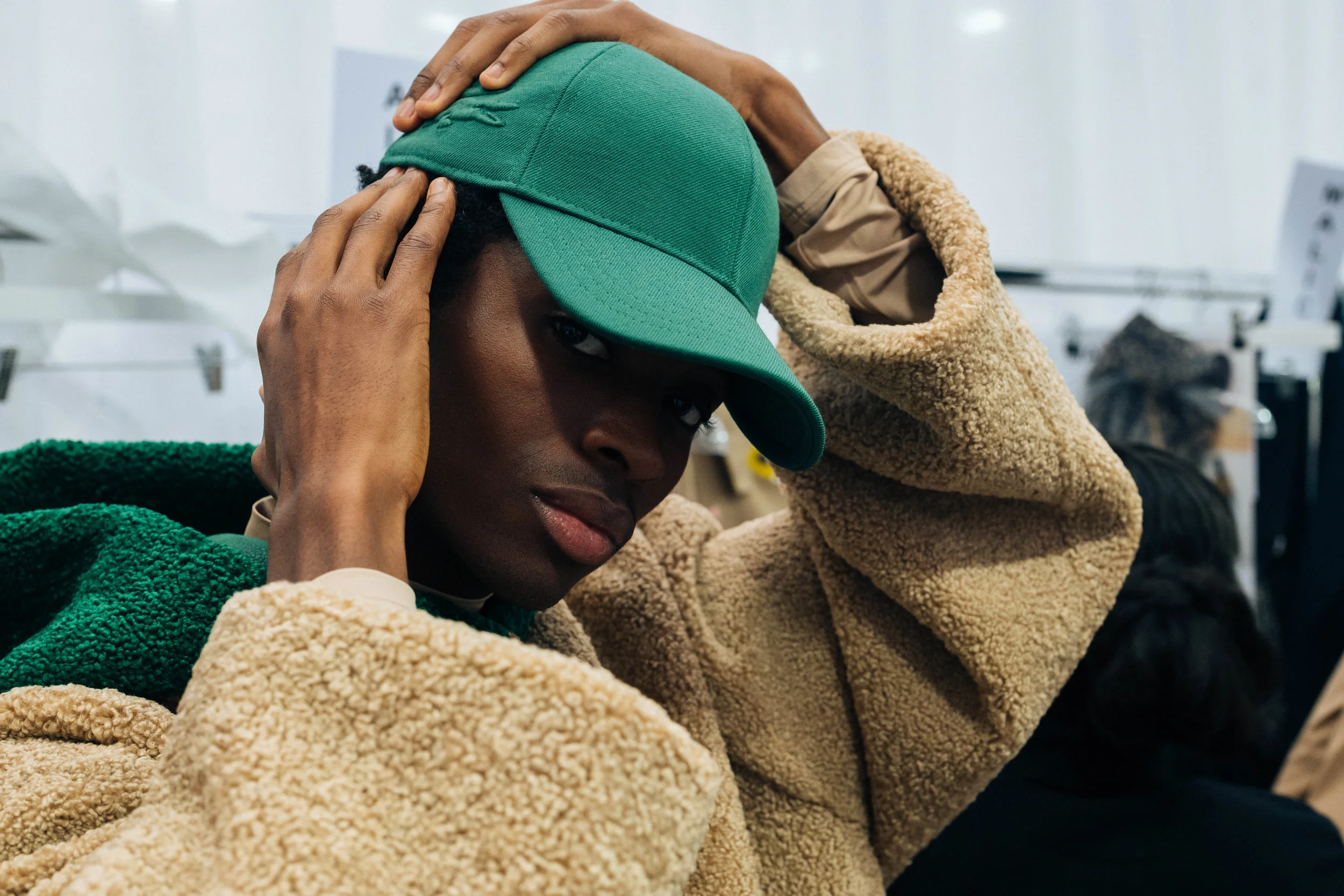 Backstage at the LACOSTE Fall/Winter 2019 runway show in Paris, France on Tuesday, March 5th 2018. Photographed by, Alexandre Faraci.