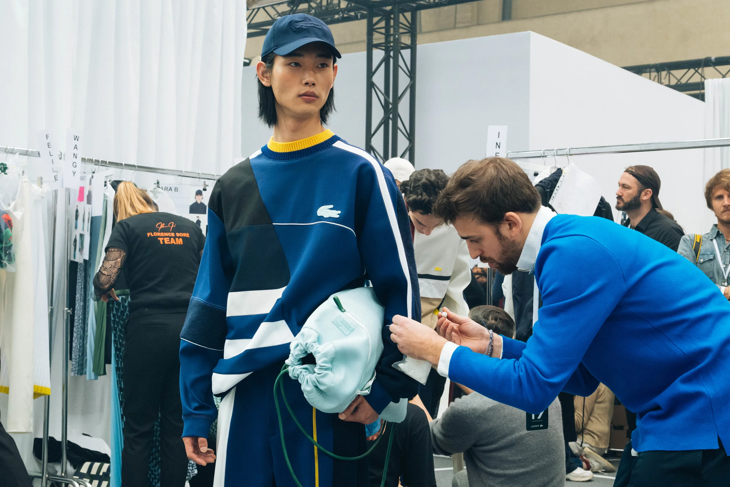 Backstage at the LACOSTE Fall/Winter 2019 runway show in Paris, France on Tuesday, March 5th 2018. Photographed by, Alexandre Faraci.