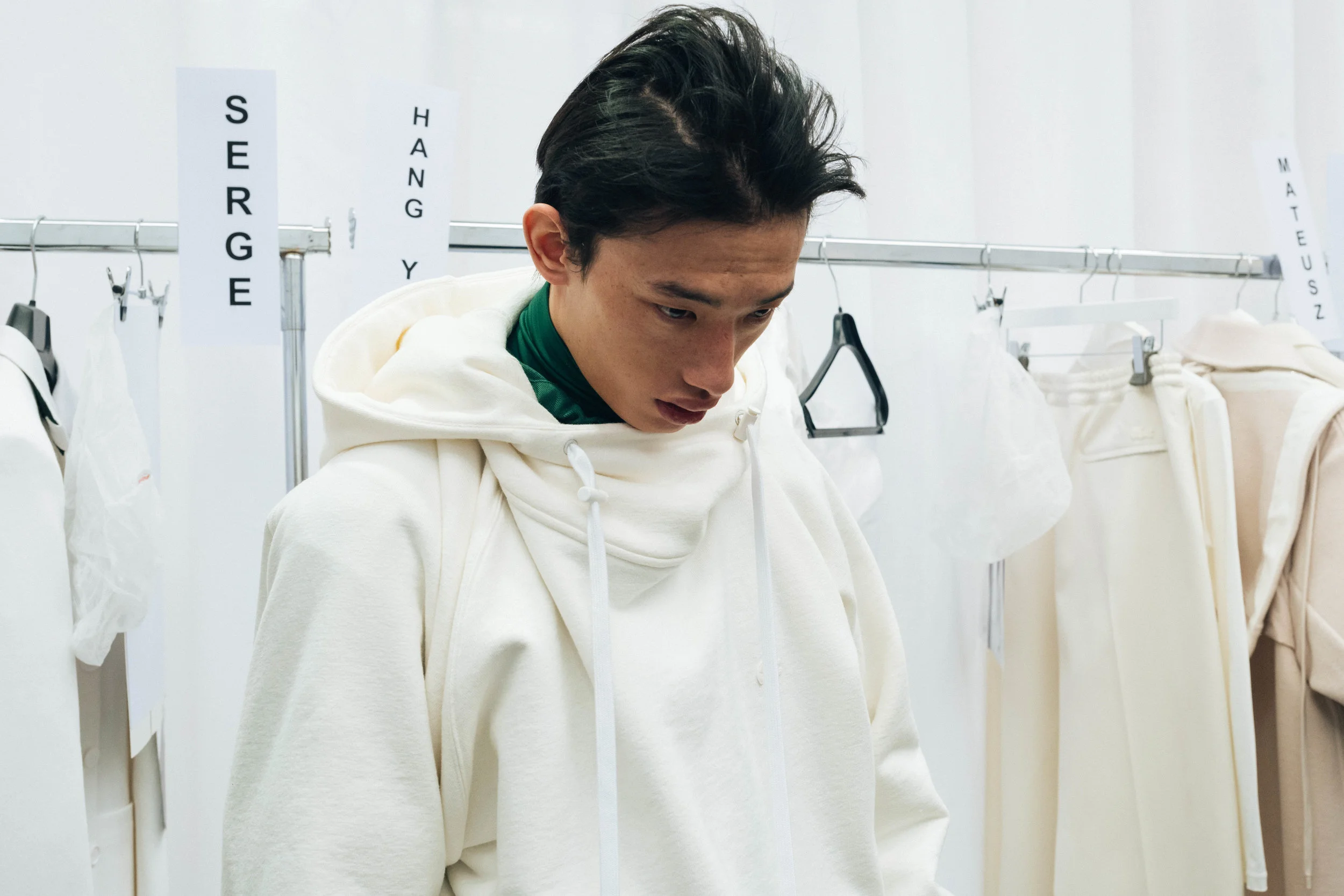 Backstage at the LACOSTE Fall/Winter 2019 runway show in Paris, France on Tuesday, March 5th 2018. Photographed by, Alexandre Faraci.