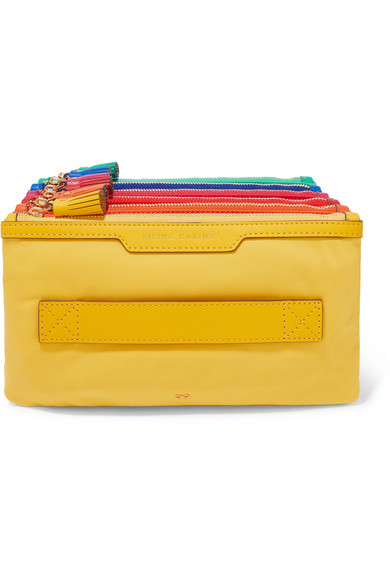 ANYA HINDMARCH Filing Cabinet leather-trimmed shell pouch $450