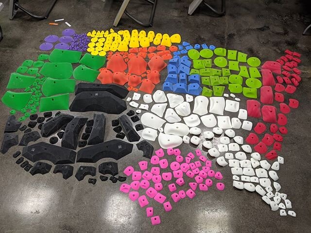 The United States of Holds.  A second shipment came in!  @soill @teknikhandholds Can't wait to get these up on the walls! @ampdfun #ClimbAmarillo