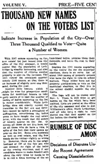 1 November 1912 Lethbridge Herald women on voting list