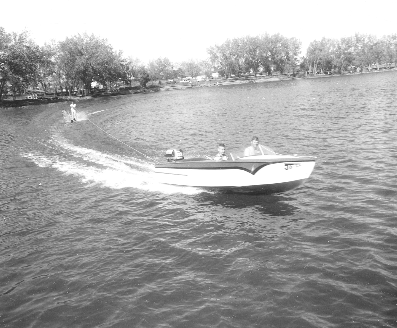  Waterskiing on Henderson Lake, 1958. Galt Archives 19753500044 