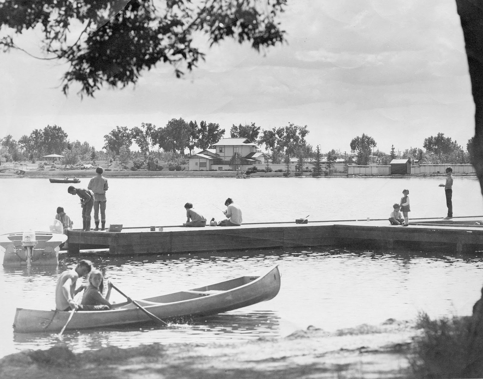  Fishing and canoeing on Henderson Lake, 1970. Galt Archives 19760219018 
