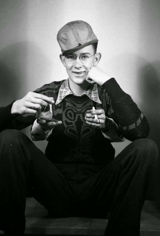 Trick photography: young man with four hands (*IN STUDIO), 26 April 1948 Courtesy the Galt Museum & Archives: 20121093149