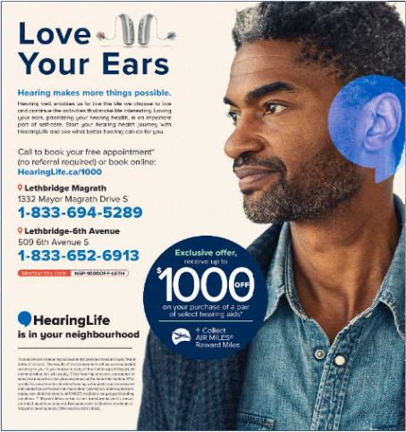  Advertisement in the Lethbridge Herald for hearing aid device, June 2022. 