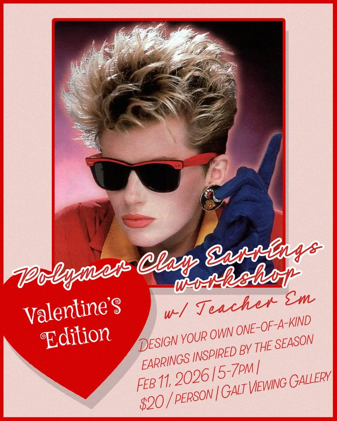 Polymer Clay earrings workshop with Teacher Em - Valentines Edition 