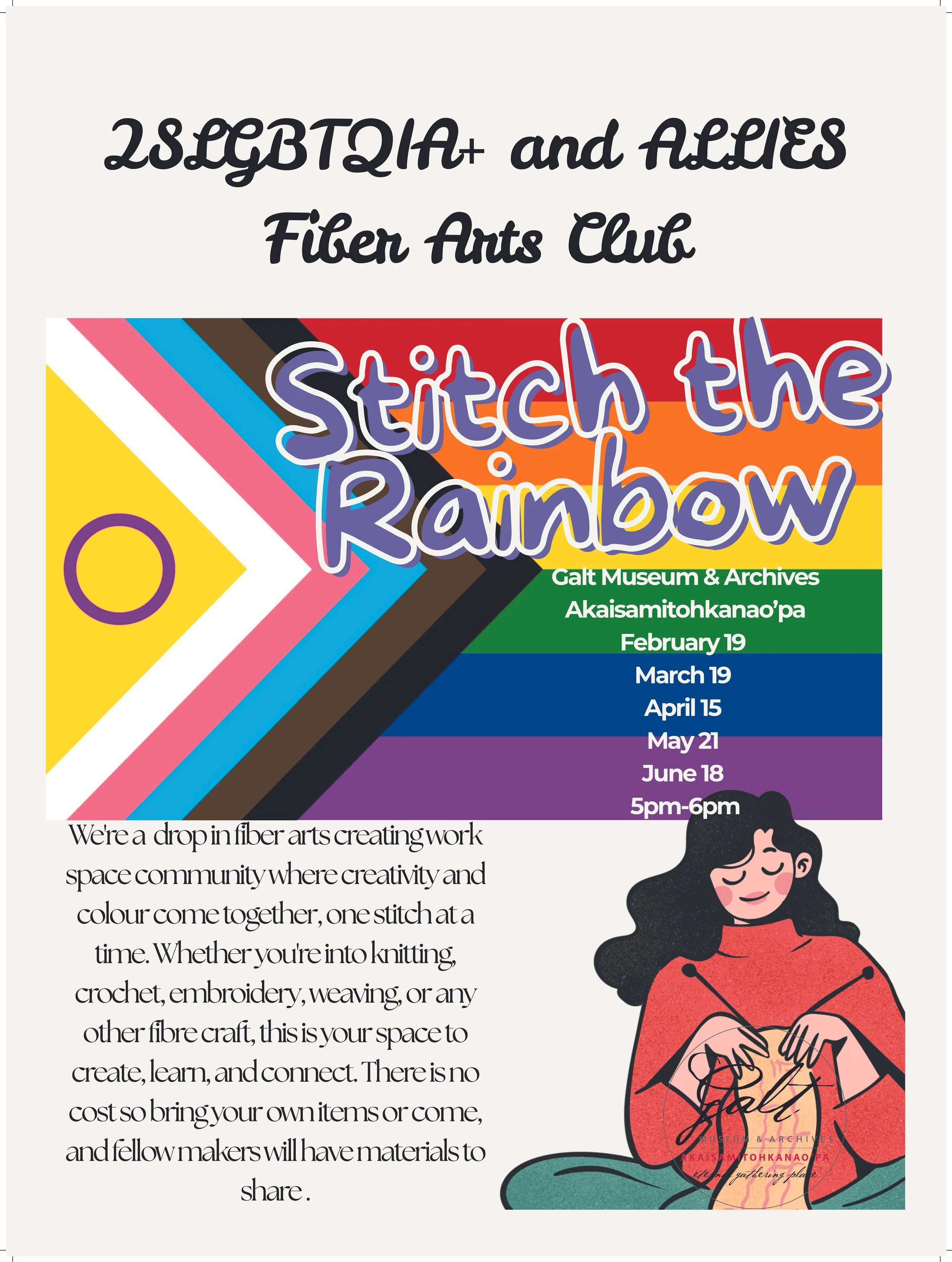 2SLGBTQIA+ &amp; Allies Fiber Arts Club Presents: Stitch the Rainbow