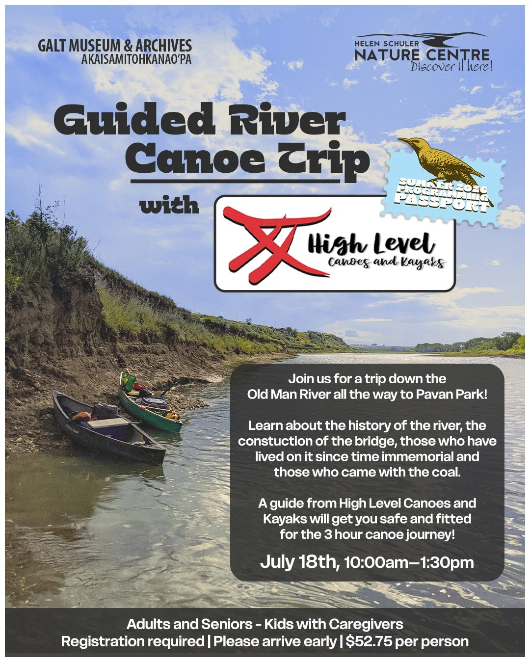 Guided River Canoe Trip with High Level Canoes and Kayak