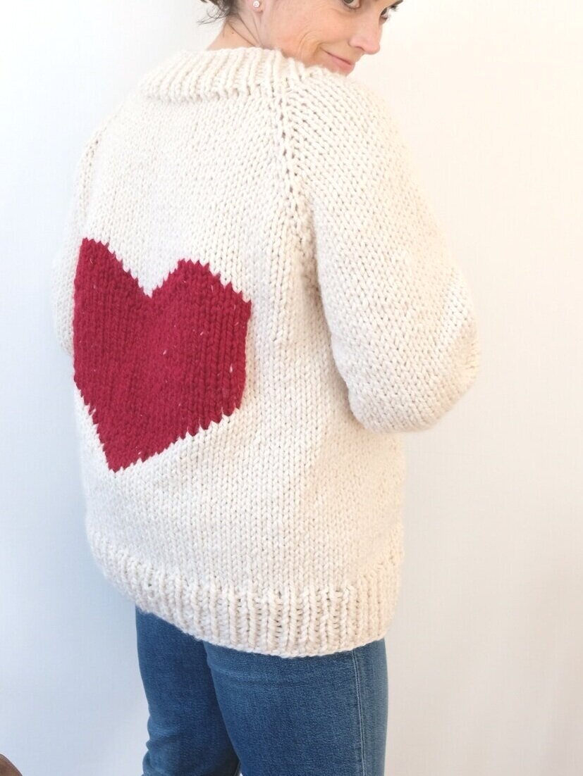 Big Heart Cardigan Sweater Knitting Pattern — Ashley Lillis