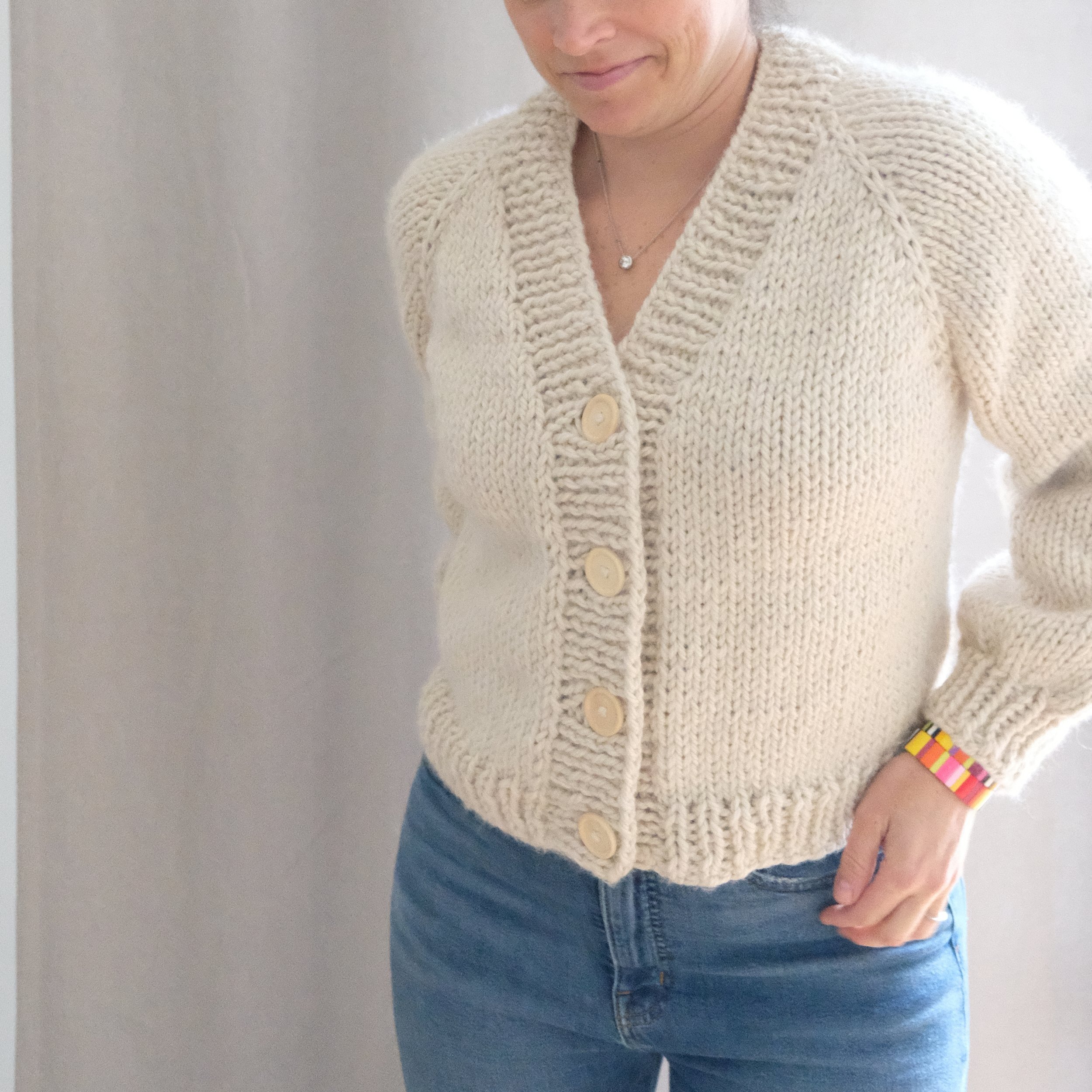 Knit an Easy Button Cardigan | The Hillside Free Knitting Pattern — Ashley  Lillis