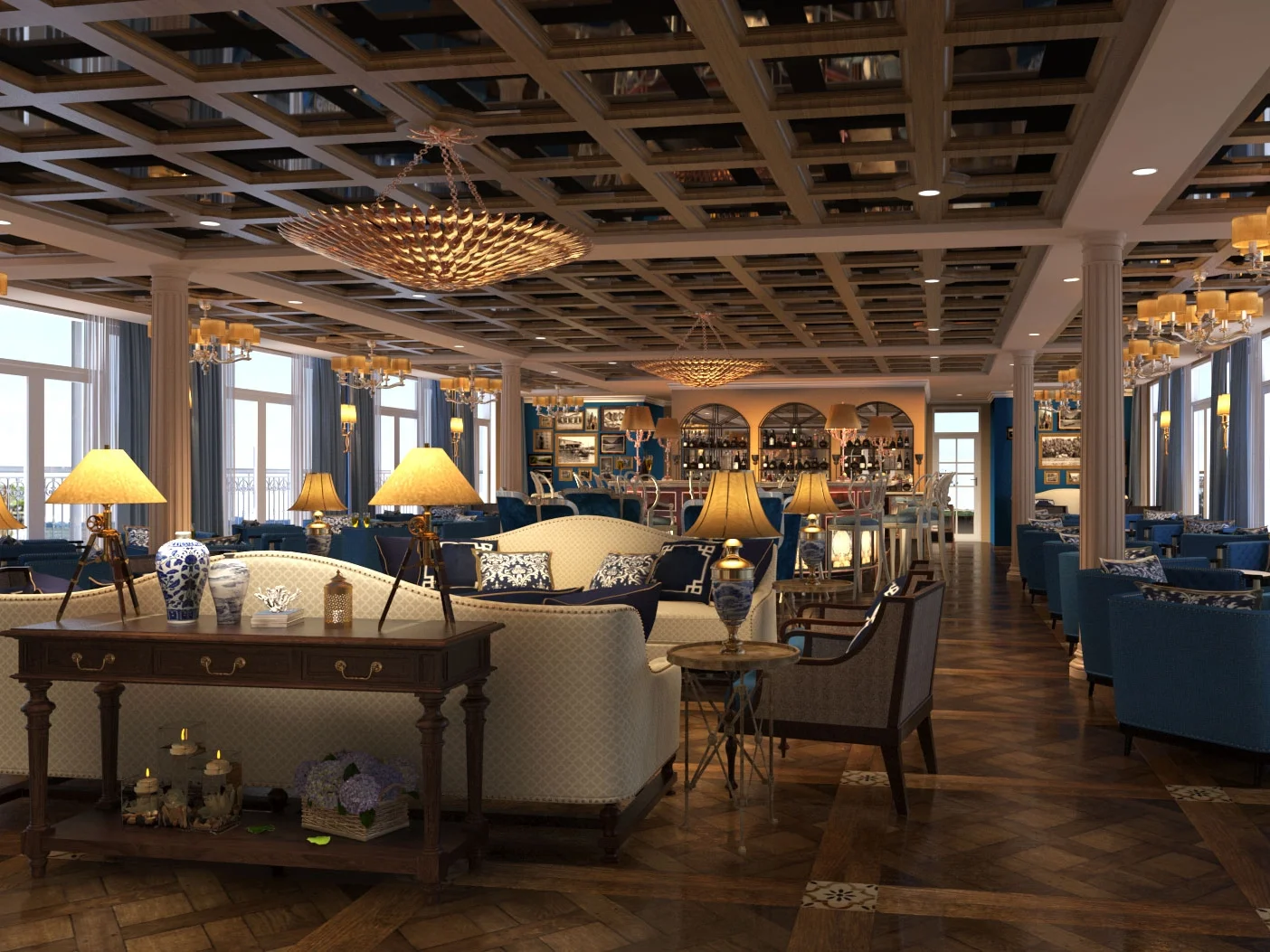 The Sapphire Lounge : The Mekong Jewel’s serene indoor lounge is the perfect place to enjoy a moment of calm. Hand-sourced furnishings lend the Sapphire lounge an air of antique elegance, while the comfortable seating invites you to relax and stay awhile. All-day refreshments make this the place a popular spot onboard to meet friends and relax.