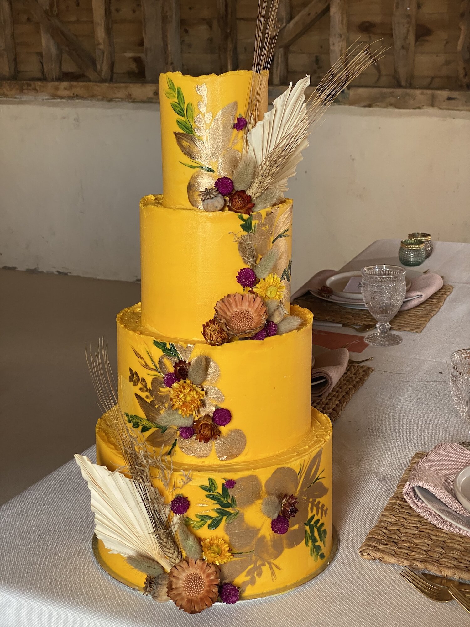 Modern Yellow Wedding Cake Milton Keynes.jpg