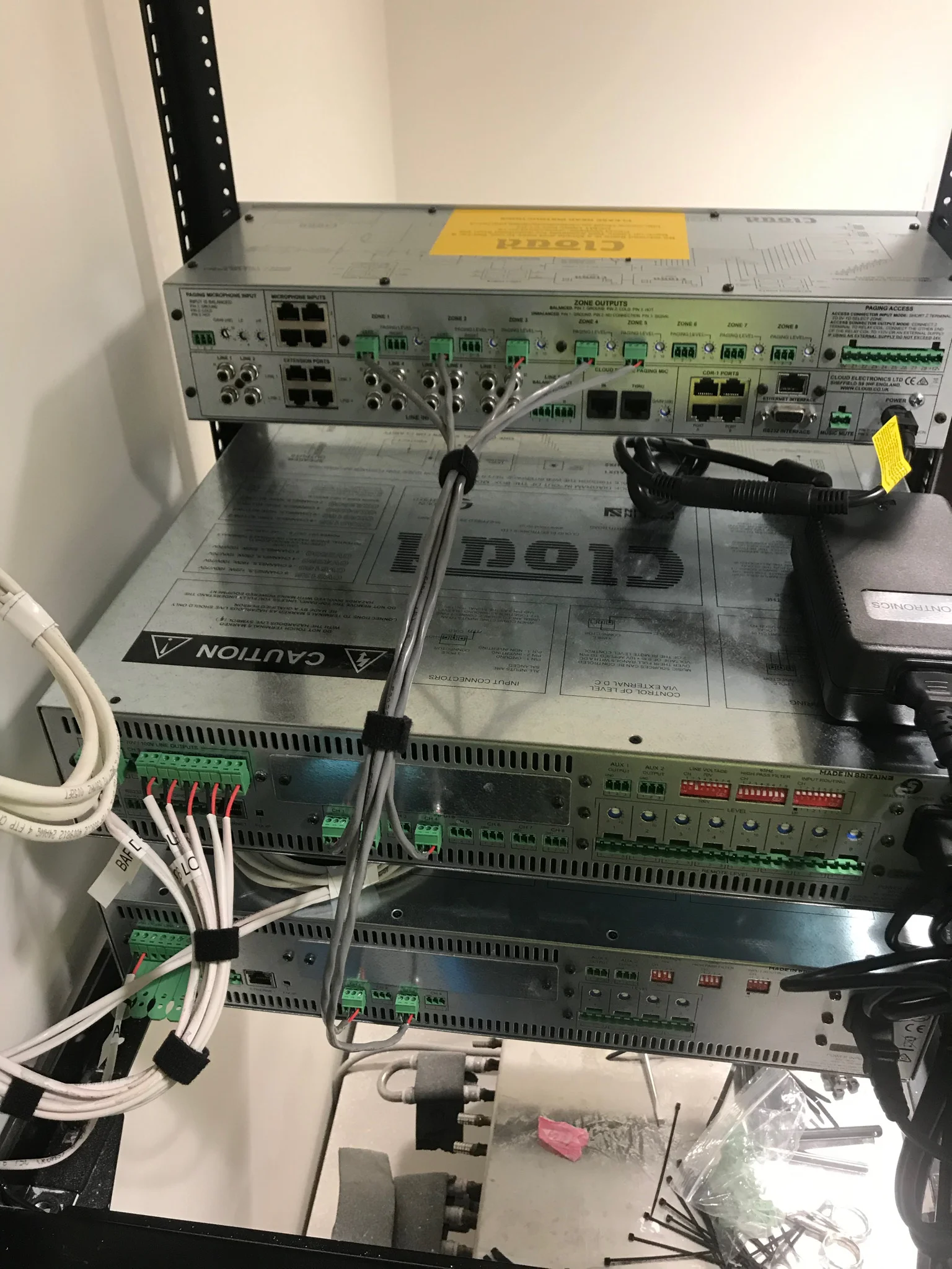  Organized cables at a commercial space in Utah. 