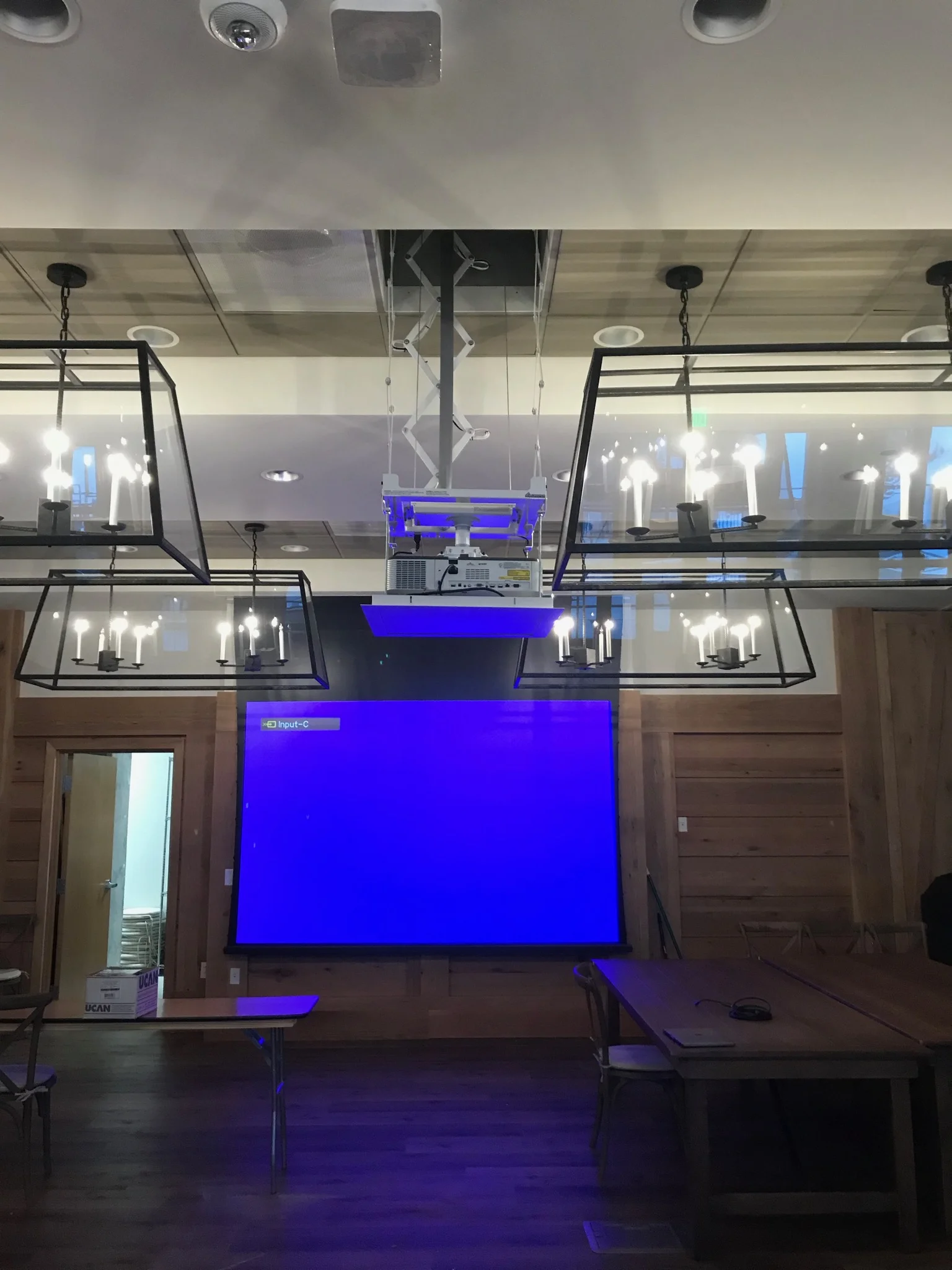  Projector screen at Snowpine Lodge in Alta, Utah. 