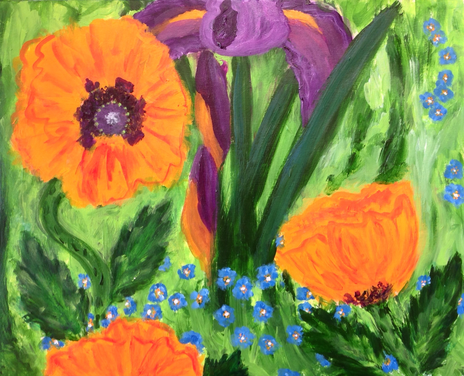 “Spring blooms” 20” x 16” acrylic on canvas