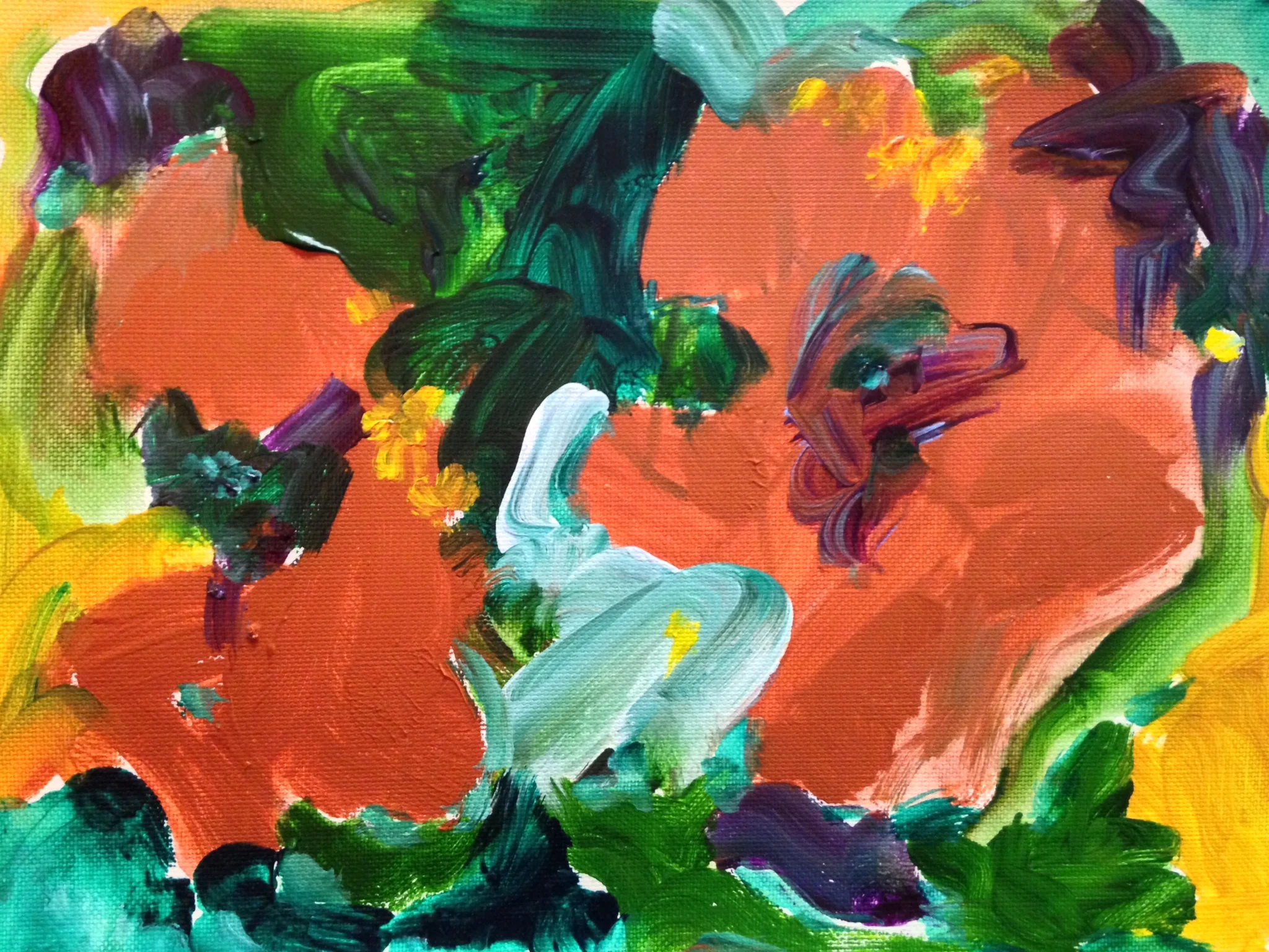 “Poppy garden” 9” x 12” acrylic on canvas paper