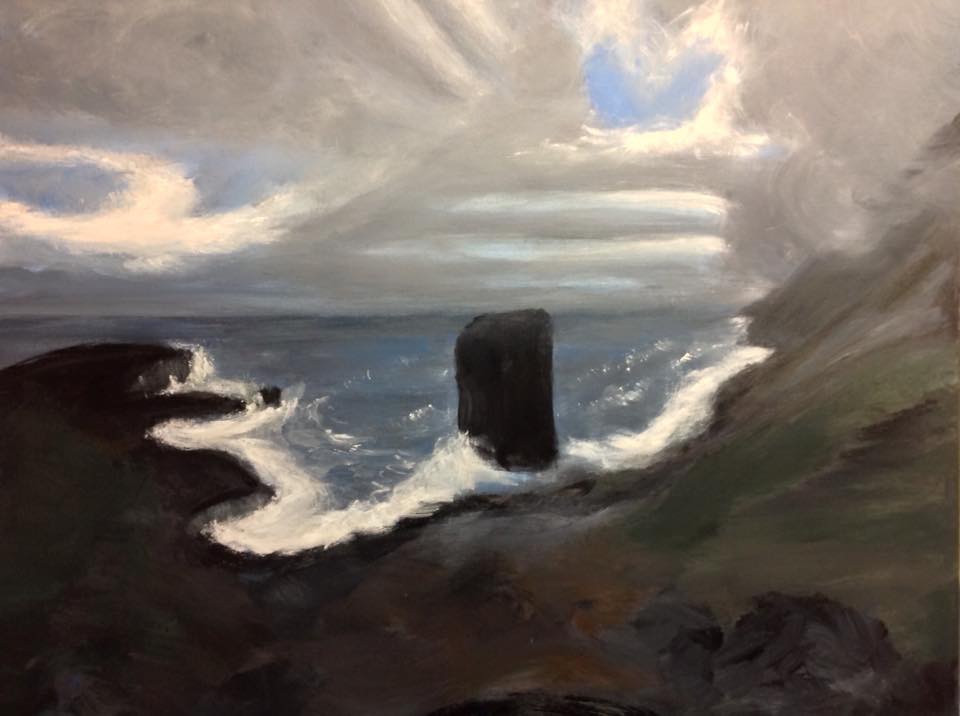 “Windswept Iceland”,  30” x 24” acrylic on stretched canvas