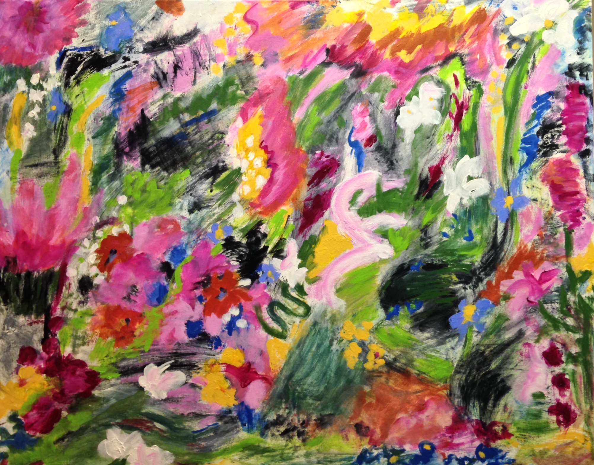 “Wildflowers” 30” x 24” acrylic on stretched canvas