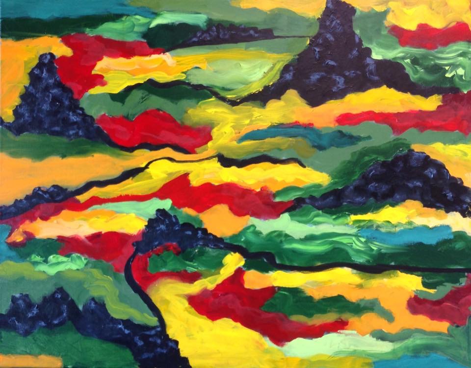 “Lava field Iceland” 28” x 22” acrylic on stretched canvas