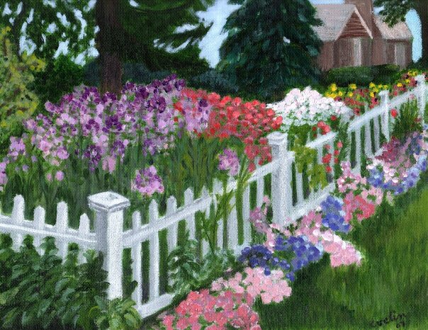 “Westside garden” 12” x 9” acrylic on canvas paper