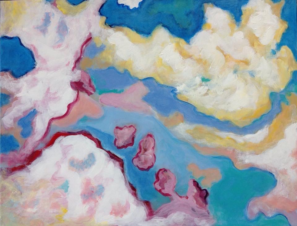 “Sunset clouds” 30” x 24” acrylic on stretched canvas